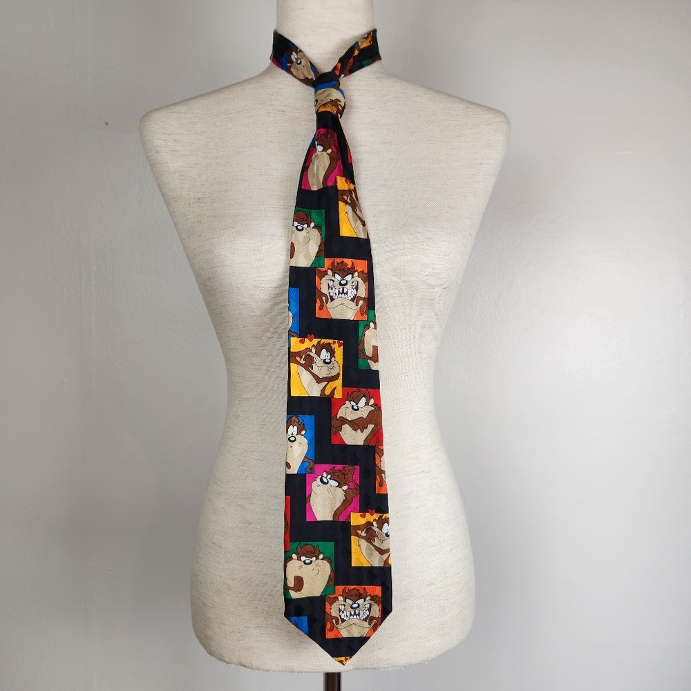 Vintage 1995 Warner Bros. Looney Tunes Mania Silk Tie